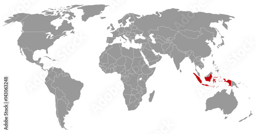 Indoneien auf der Weltkarte