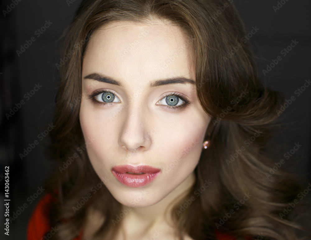 Stylish beautiful woman with day make-up Stylish beautiful woman with day make-up