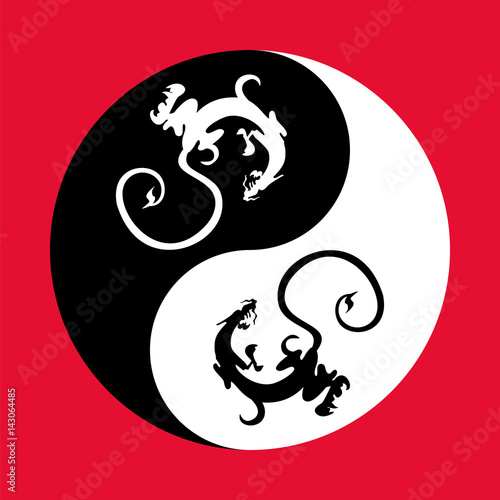 Dragon the yin yang.