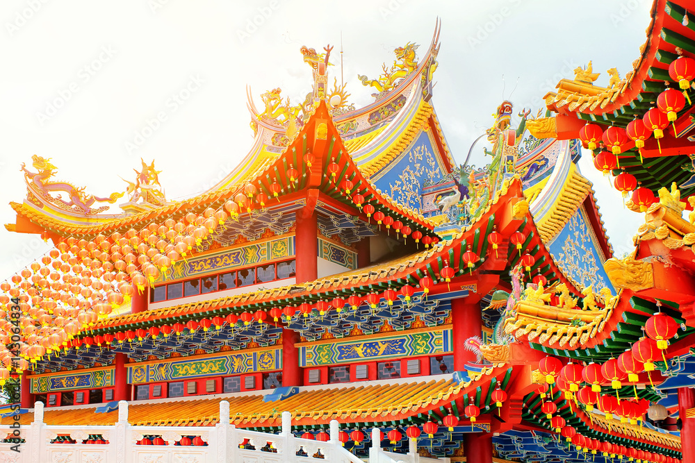 Red lanterns decoration in Thean Hou Temple, Kuala Lumpur, Malay Red lanterns decoration in Thean Hou Temple, Kuala Lumpur, Malay