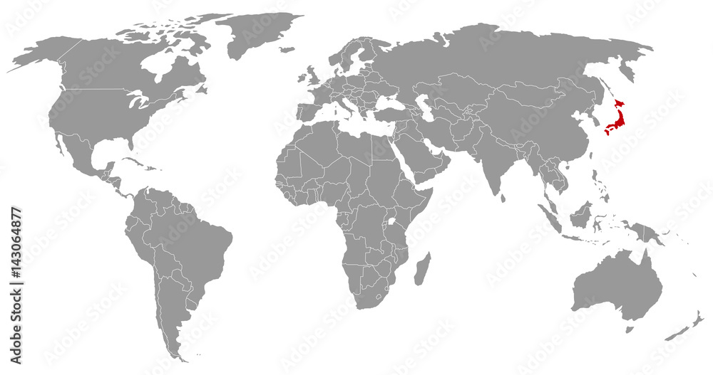 Japan auf der Weltkarte