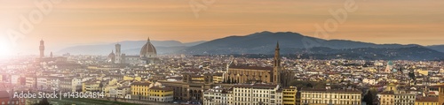 Amazing sunset panorama of Florence, art city in Italy