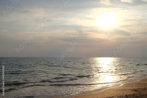 Sunset on the beach  at Chantaburi  Thailand