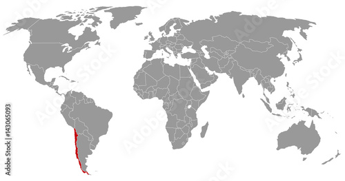 Chile auf der Weltkarte