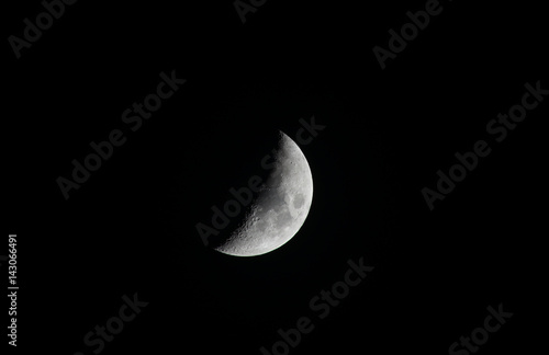 The moon,, waxing crescent