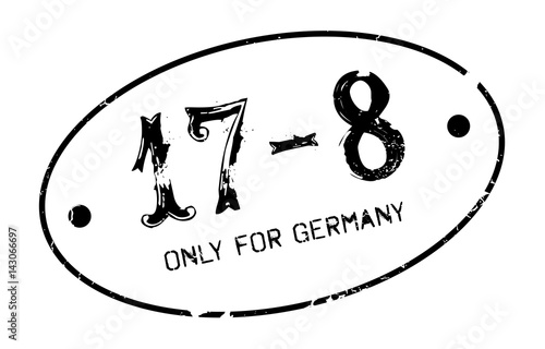 Only For Germany rubber stamp. Grunge design with dust scratches. Effects can be easily removed for a clean, crisp look. Color is easily changed.