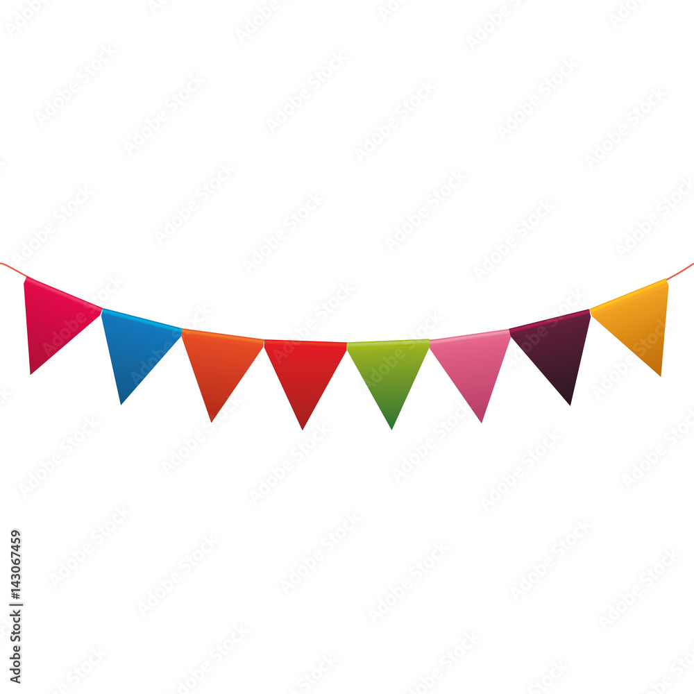 Obraz premium Decorative party pennants vector illustration graphic design