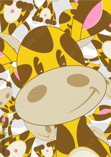 Canvas Print Cute Cartoon Giraffe Character