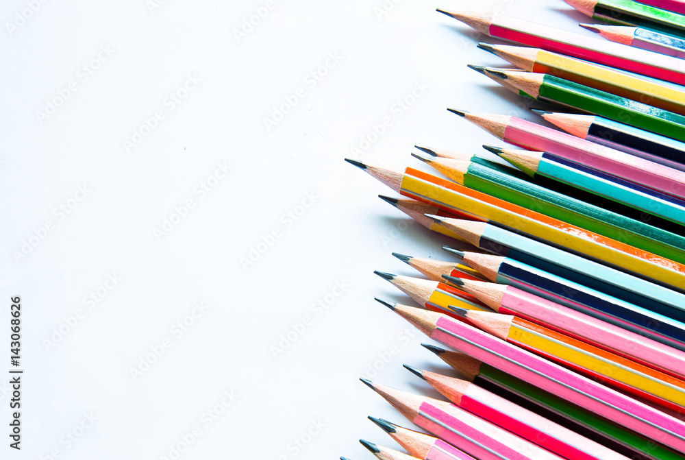 pencils isolated on white background close up pencils isolated on white background close up