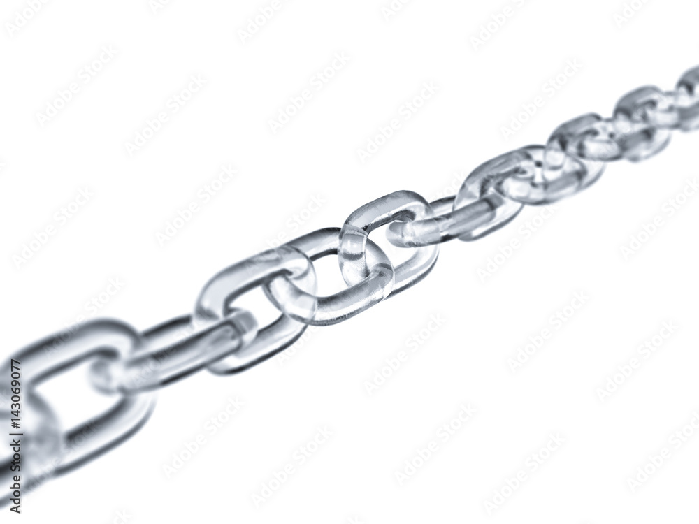 Fototapeta premium fragile glass chain on white background