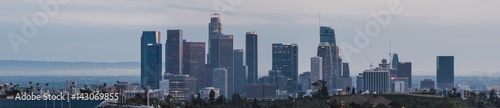  Los Angeles downtown skyline sunset, California, USA