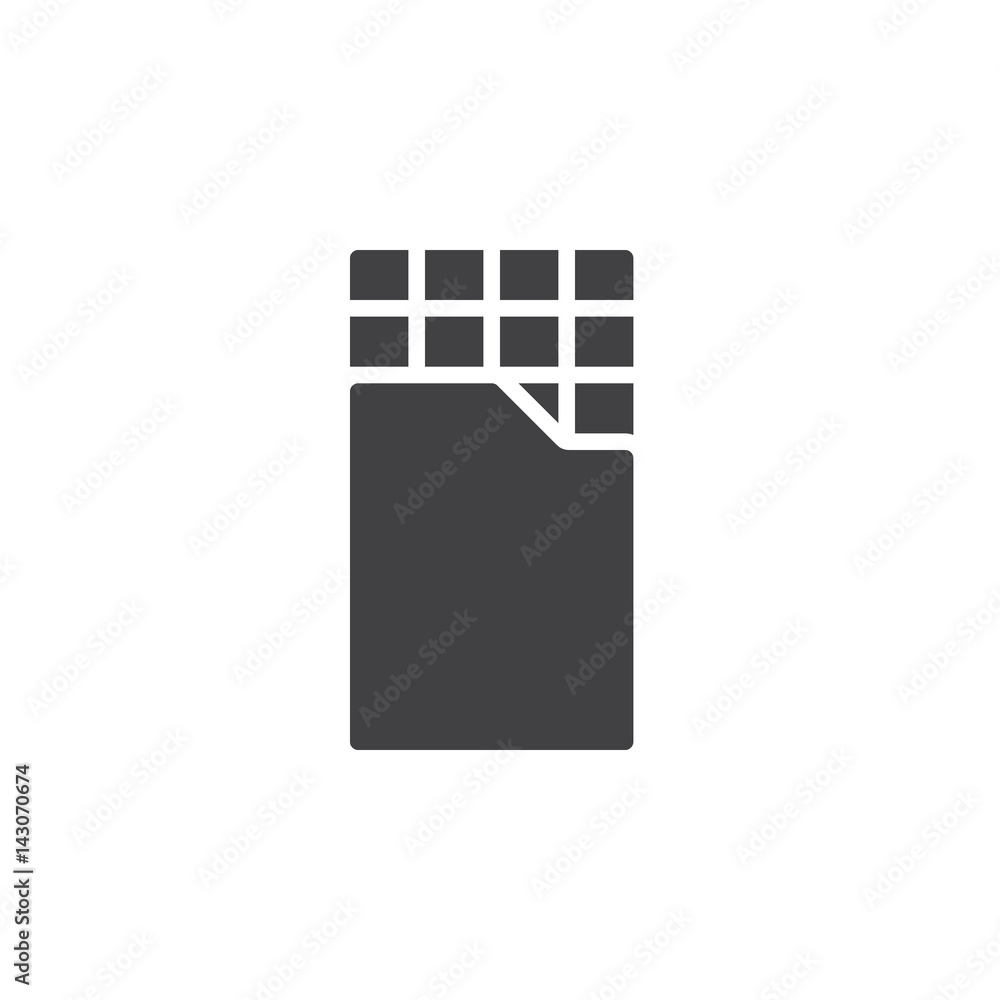 Chocolate bar icon vector, filled flat sign, solid pictogram isolated on white. Symbol, logo illustration. Pixel perfect Chocolate bar icon vector, filled flat sign, solid pictogram isolated on white. Symbol, logo illustration. Pixel perfect