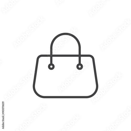 Purse handbag line icon, outline vector sign, linear style pictogram isolated on white. Symbol, logo illustration. Editable stroke. Pixel perfect