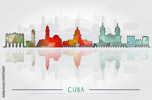 Cuba City Silhouette with city silhouette Design
