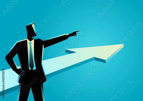 Businessman pointing finger
