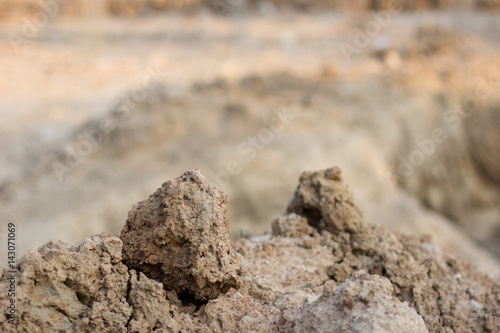 The pile of soil for build the building at the construction site