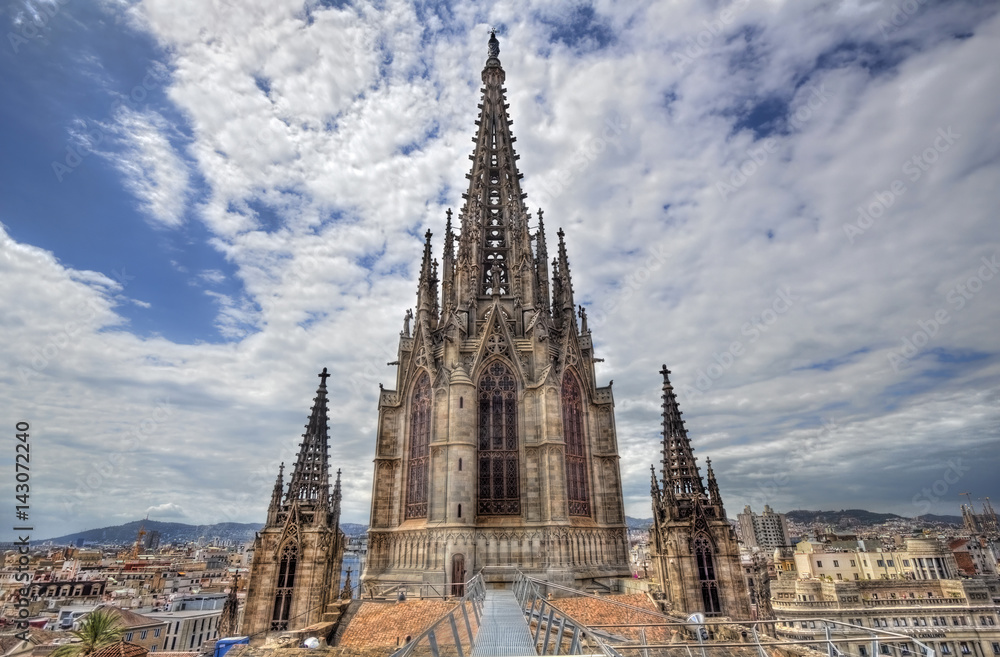 Tower of Barcelona Cathedral, Spain