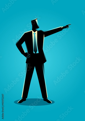 Businessman pointing finger