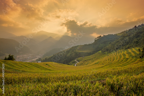 Rice terraces field landscapes beautiful of Mu Cang Chai Yen Bai Vietnam. © EmmaStock
