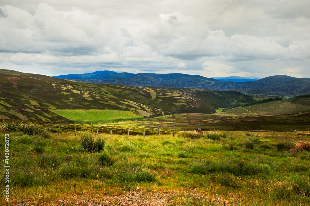 View of Scottish Highlands landscape in Scotland
