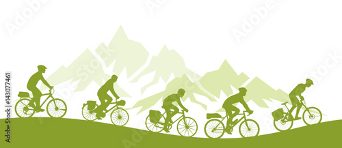 Silhouette Radtour Berge