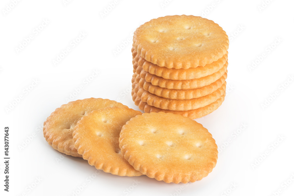 Cracker biscuit isolated on white background. Cracker biscuit isolated on white background.
