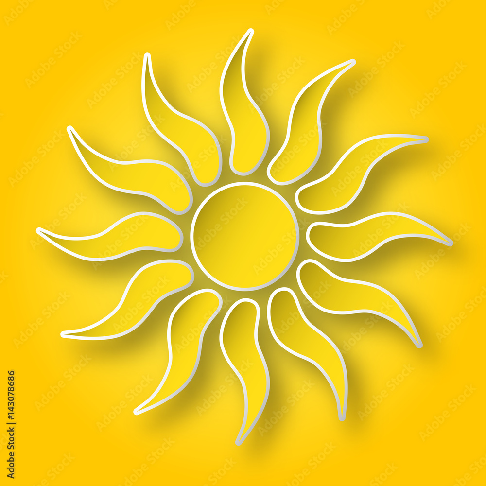 Paper sun on the sky Paper sun on the sky