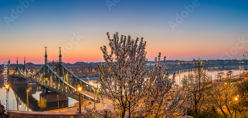 Photography Budapest, Hungary - Panoramic skyline view of Budapest at spring time shot from