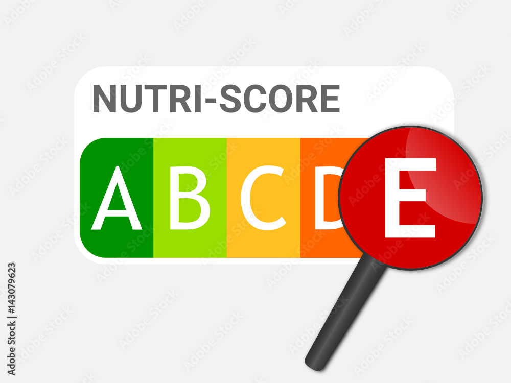 loupe nutri-score - nutriscore - indice E loupe nutri-score - nutriscore - indice E