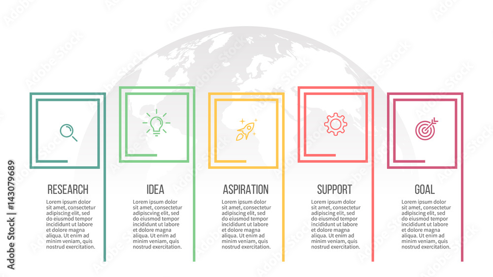 Business infographics. Presentation with 5 options, sections. Business infographics. Presentation with 5 options, sections.