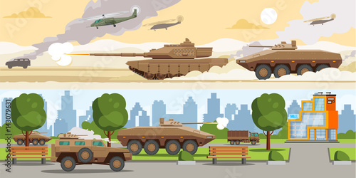 Military Equipment Horizontal Banners