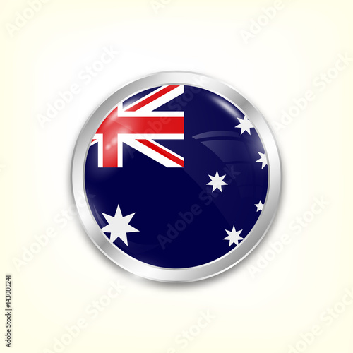 Free Download Round button national flag of Australia with the reflection of light and shadow. Icon country. Realistic vector illustration. - GFXLoad