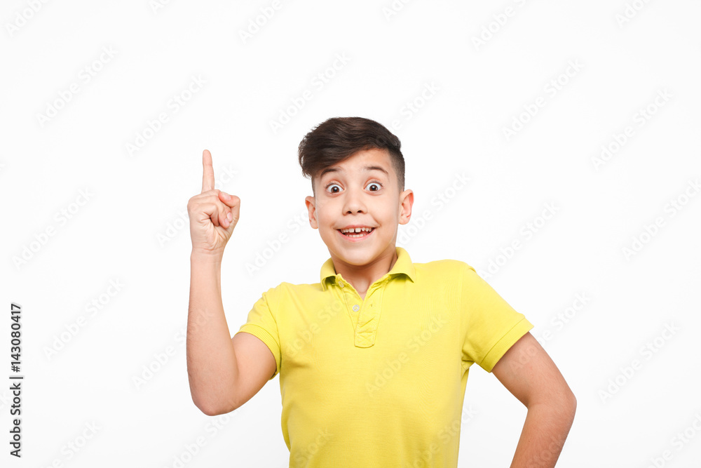 Kid gesturing on white background Kid gesturing on white background