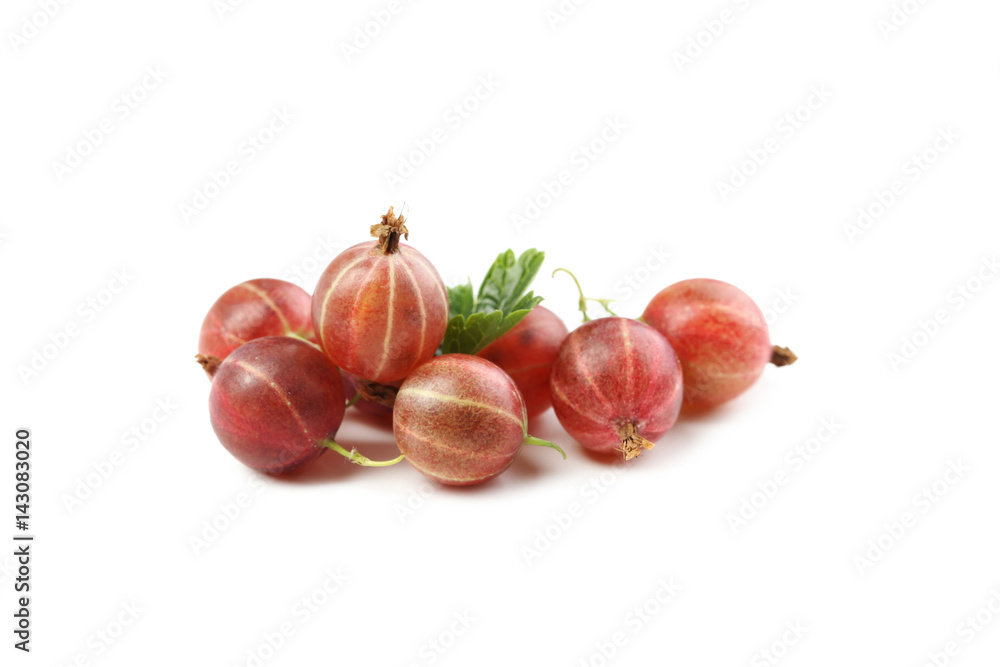 Gooseberries fruit isolated on a white Gooseberries fruit isolated on a white
