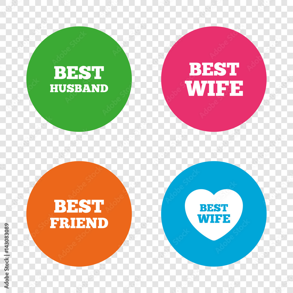 Best wife, husband and friend icons. Best wife, husband and friend icons.