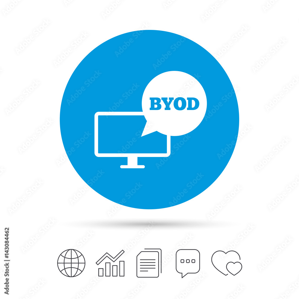 BYOD sign icon. Bring your own device symbol.