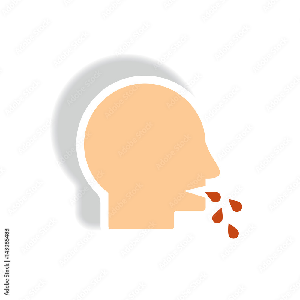 Vector paper sticker various symptoms of Tuberculosis on the human Vector paper sticker various symptoms of Tuberculosis on the human