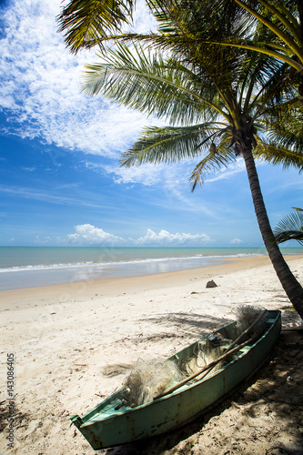 brazilian beach coast on a sunny day in Barra do Cahy, Bahia, Brazil. february, 2017. photo