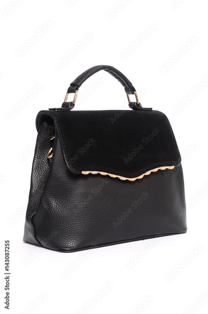 Black leather clutch isolated on white Black leather clutch isolated on white