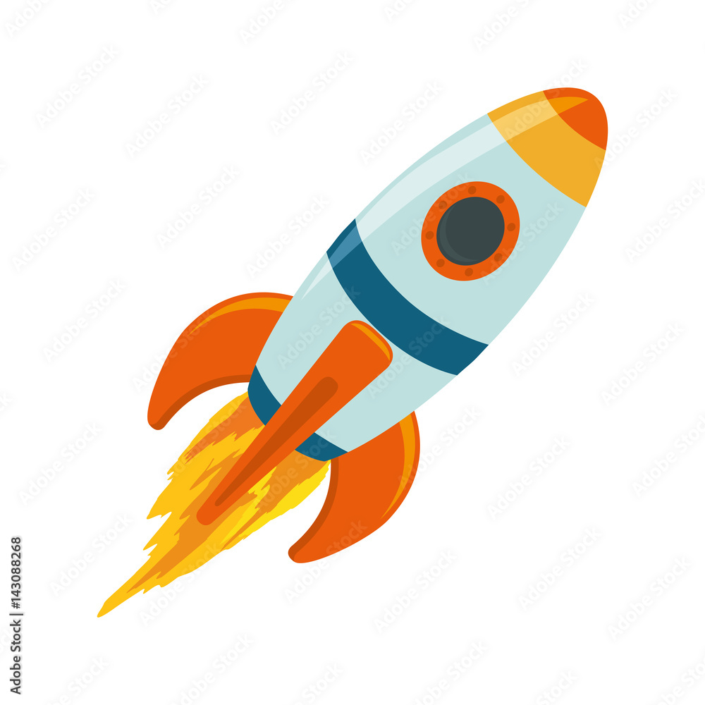 Spaceship rocket symbol icon vector illustration graphic design