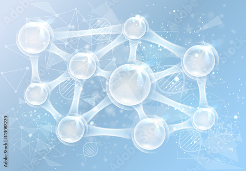Vector infographics scientific development background. Genetic cosmetics Hyaluronic Acid Research