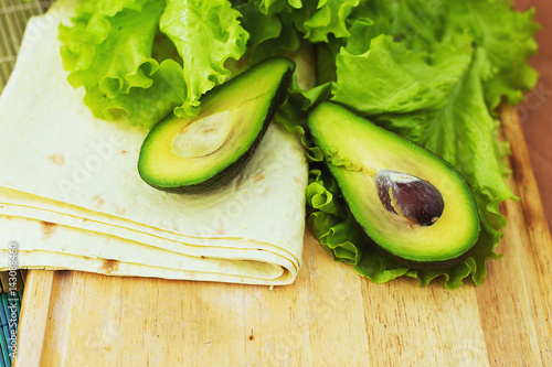 healthy food. salad. avocado.
