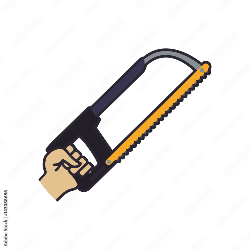 hand coping saw carpentry tool vector icon illustration hand coping saw carpentry tool vector icon illustration