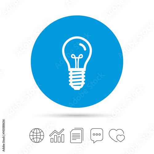 Light bulb icon. Lamp E14 screw socket symbol.