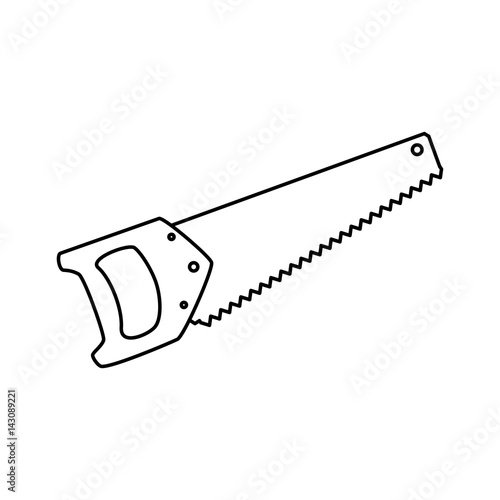 handsaw carpentry tool vector icon illustration graphic design