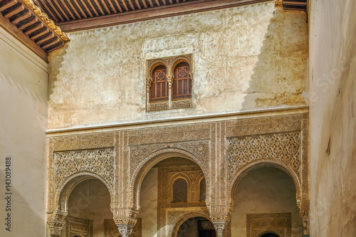 arch with arabesque in Alhambra, Spain