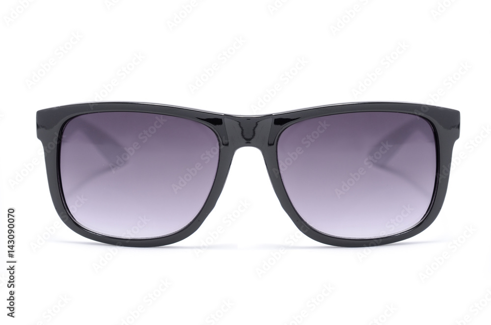Mens sunglasses in thick black plastic frame isolated on white Mens sunglasses in thick black plastic frame isolated on white