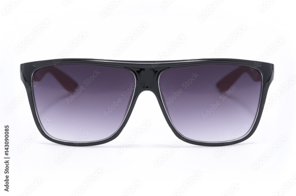 sunglasses in thick black plastic frame isolated on white