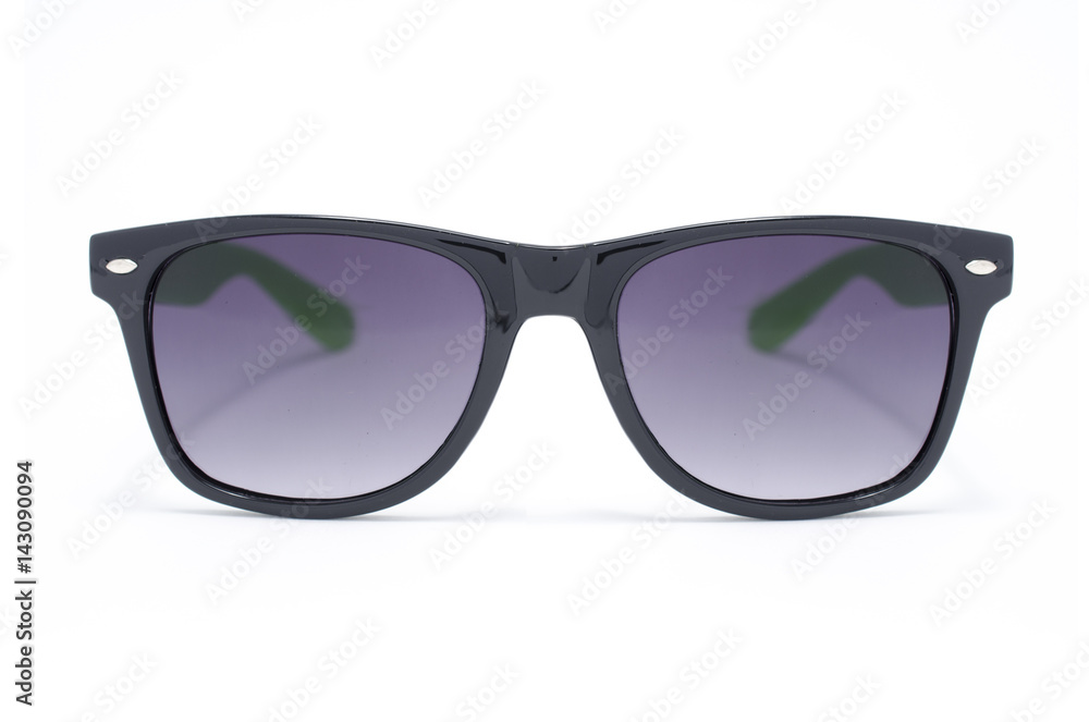 sunglasses in thick black plastic frame isolated on white