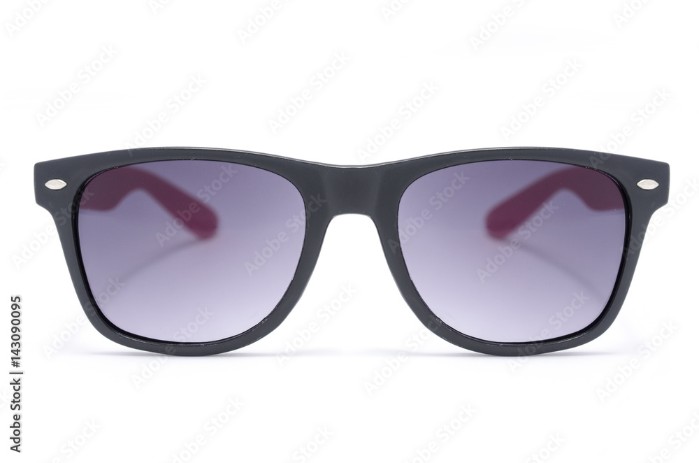 sunglasses in thick black plastic frame isolated on white